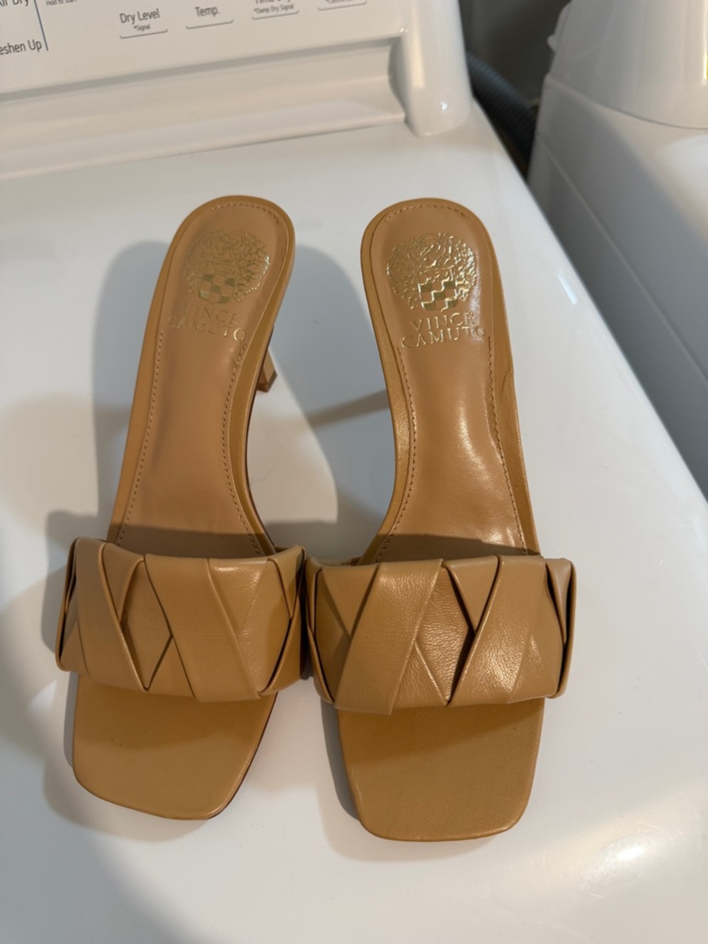 Tan Women's Slide Heels with Braided Strap Vince Camuto